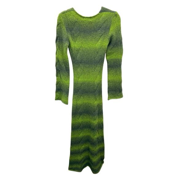NWT Alohas Trenza Green Knit Maxi Dress Wool Mohair Blend Long Sleeve S - Picture 9 of 14